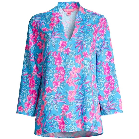 NWT Lilly Pulitzer Luna Bay Tunic in Blue Orchid Oasis Size Large - Picture 10 of 13